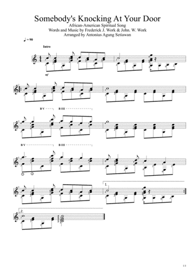 Somebody's Knocking At Your Door (Solo Guitar Score) (arr. Antonius Agung Setiawan)