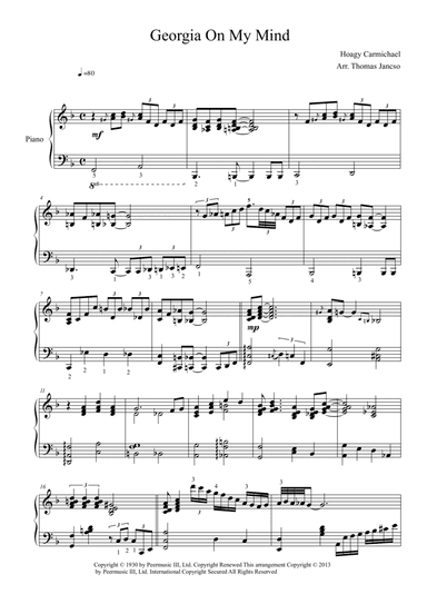 Georgia On My Mind (arr. Thomas Jancso)