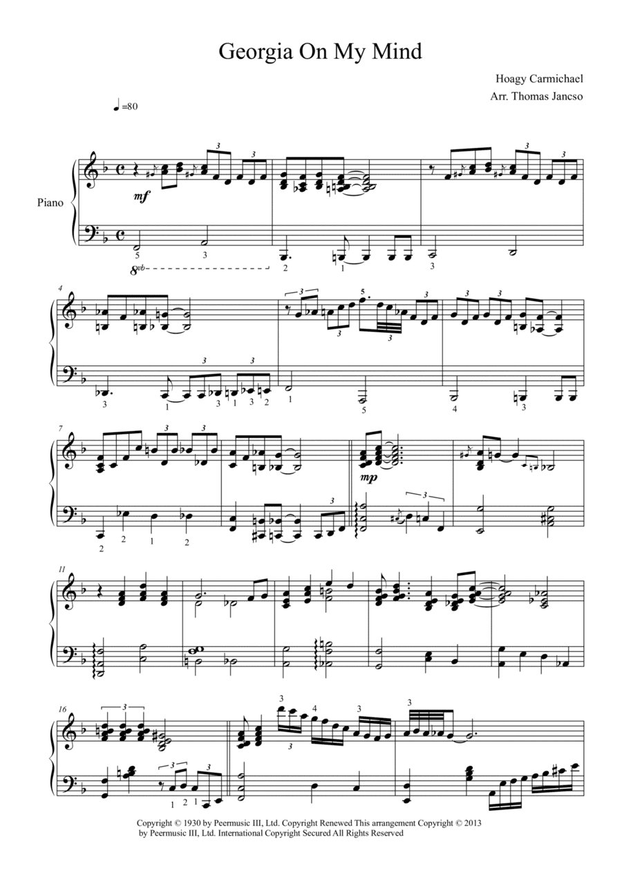 Georgia On My Mind (arr. Thomas Jancso)