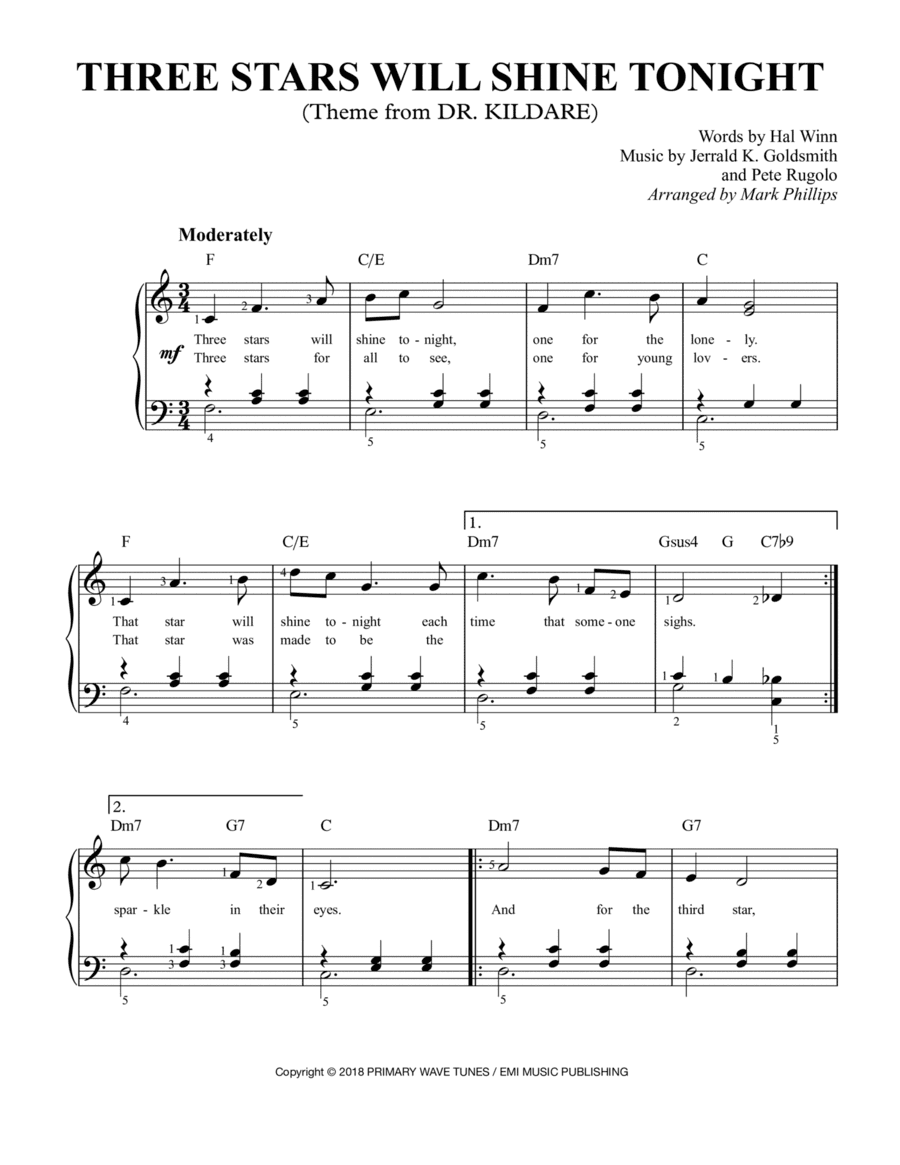 Three Stars Will Shine Tonight (arr. Mark Phillips)
