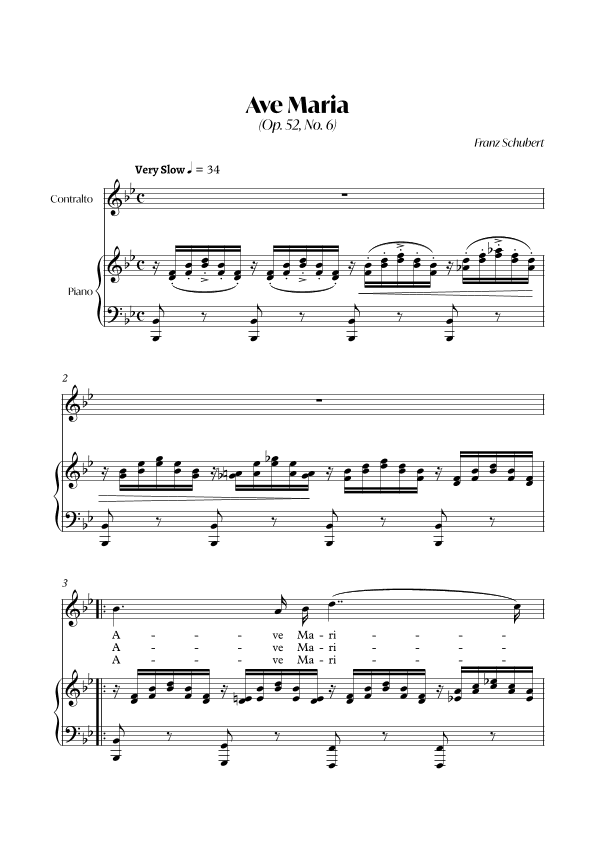 Ave Maria (Franz Schubert) - CONTRALTO_Bb (arr. André Alberto Santos)
