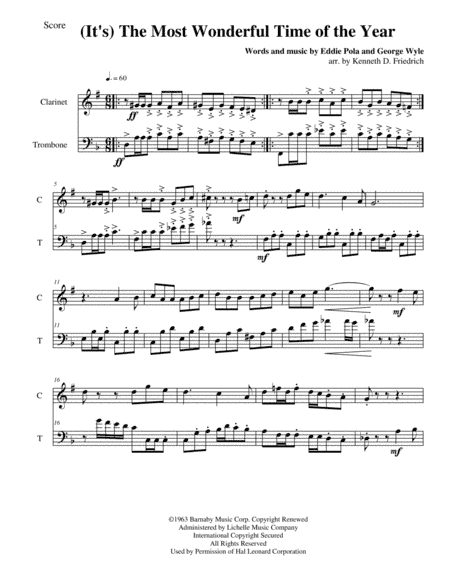 The Most Wonderful Time Of The Year (arr. Kenneth D. Friedrich)