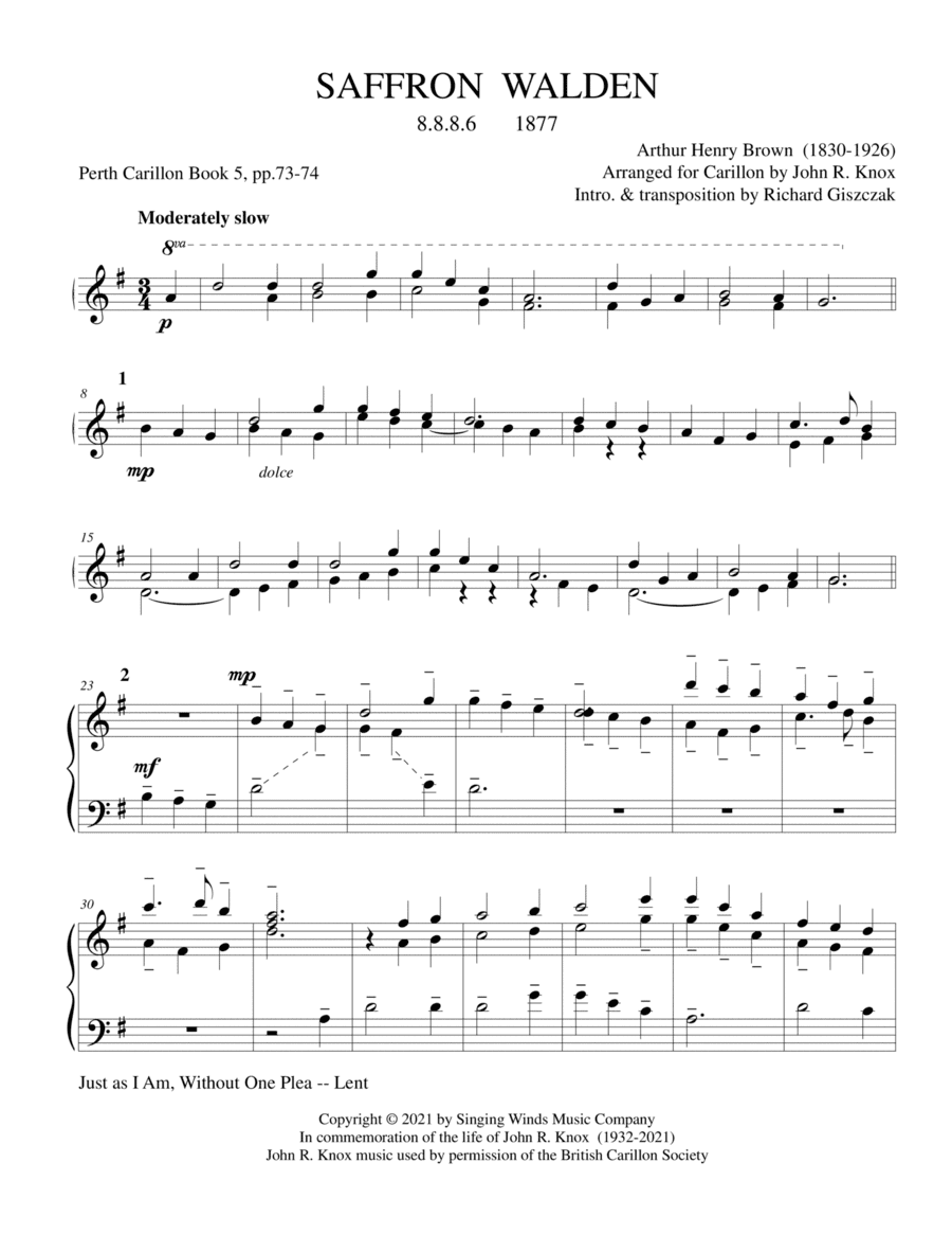 SAFFRON WALDEN (arr. John R. Knox & Richard Giszczak)