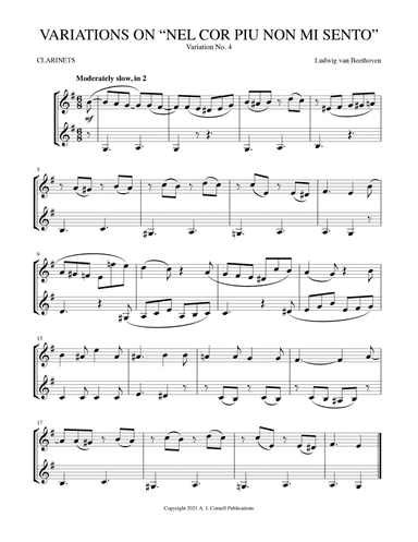 Variations on "Nel cor piu non mi sento," Variation No. 4 (arr. Mark Phillips)