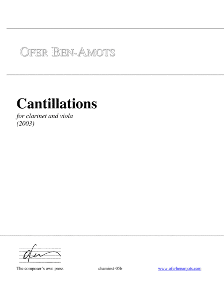 Cantillations - for clarinet and viola