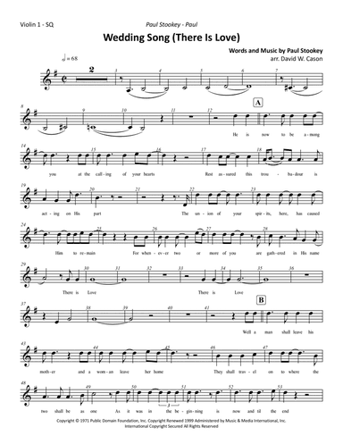 Wedding Song (there Is Love) (arr. David W. Cason)