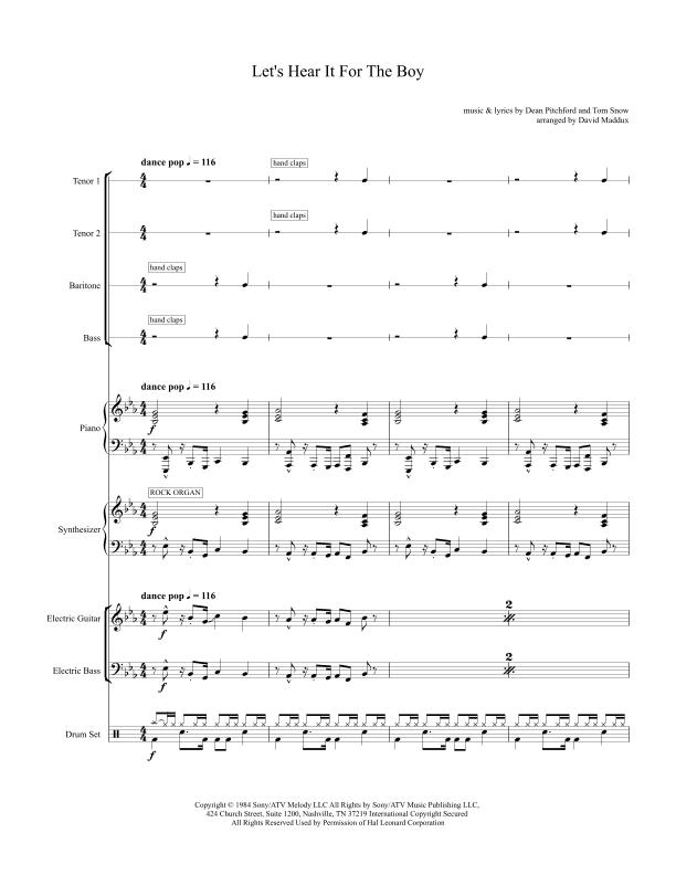 Let's Hear It For The Boy (arr. David Maddux)