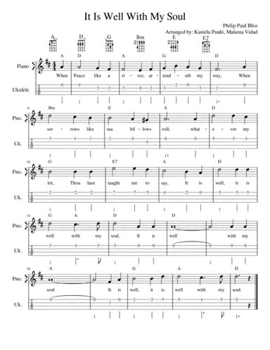 It Is Well With My Soul (arr. Kaniela Puahi, Malama Vidad)