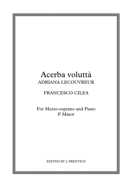 Acerba voluttà - Adriana Lecouvreur (F Minor) (arr. Jonathan Prentice)