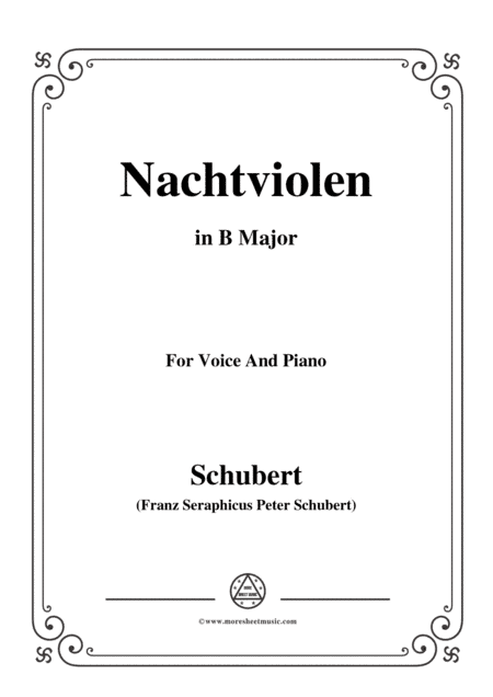 Schubert-Nachtviolen in B Major,for voice and piano (arr. MSM)