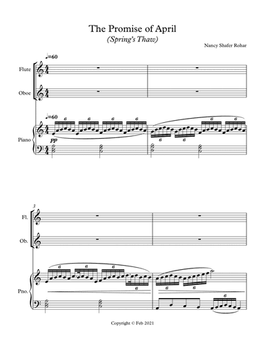 The Promise of April for flute, oboe, and piano