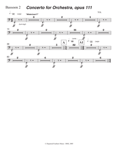 Concerto for Orchestra, opus 111 (2005) Bassoon part 2