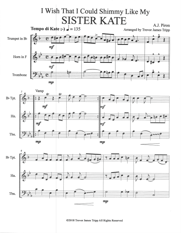 I Wish That I Could Shimmy Like My Sister Kate (arr. Trevor James Tripp)