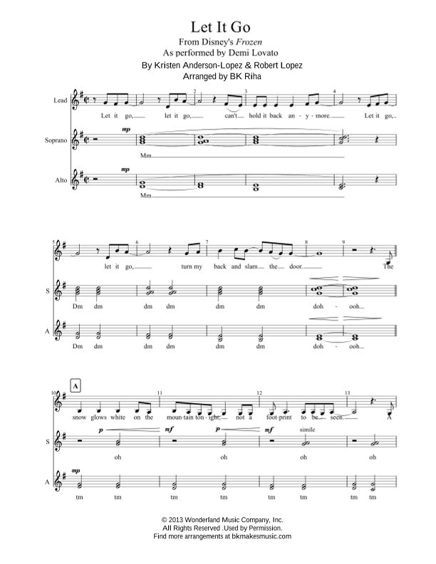 Let It Go (Demi Lovato Version) (arr. BK Riha / Brandy Kay Riha)