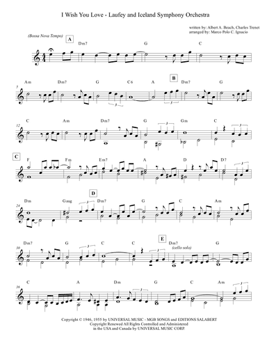 I Wish You Love (arr. Marco Polo C. Ignacio)