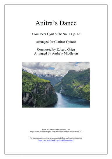Anitra's Dance from Peer Gynt Suite No. 1 arranged for Clarinet Quintet (arr. Andrew Middleton)