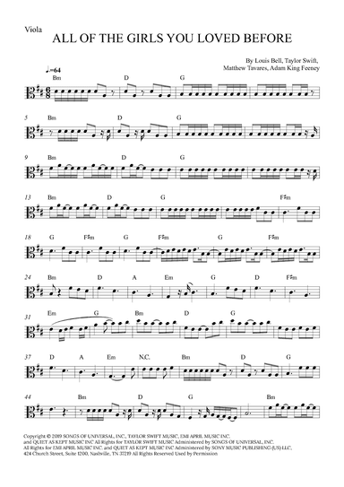 All Of The Girls You Loved Before (arr. Alex Nunes Rodrigues)