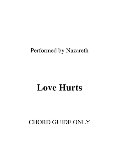 Love Hurts (arr. RWM)