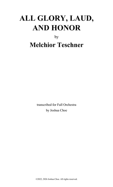 All Glory, Laud, and Honor (arr. JMJ Arrangements)
