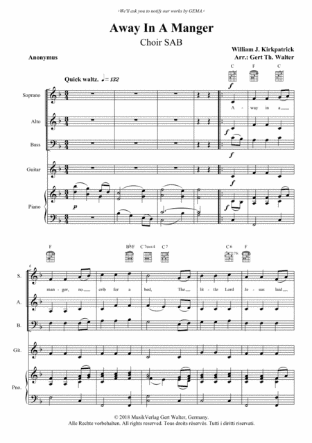 Away In A Manger (2nd. version) (arr. Gert Th. Walter)
