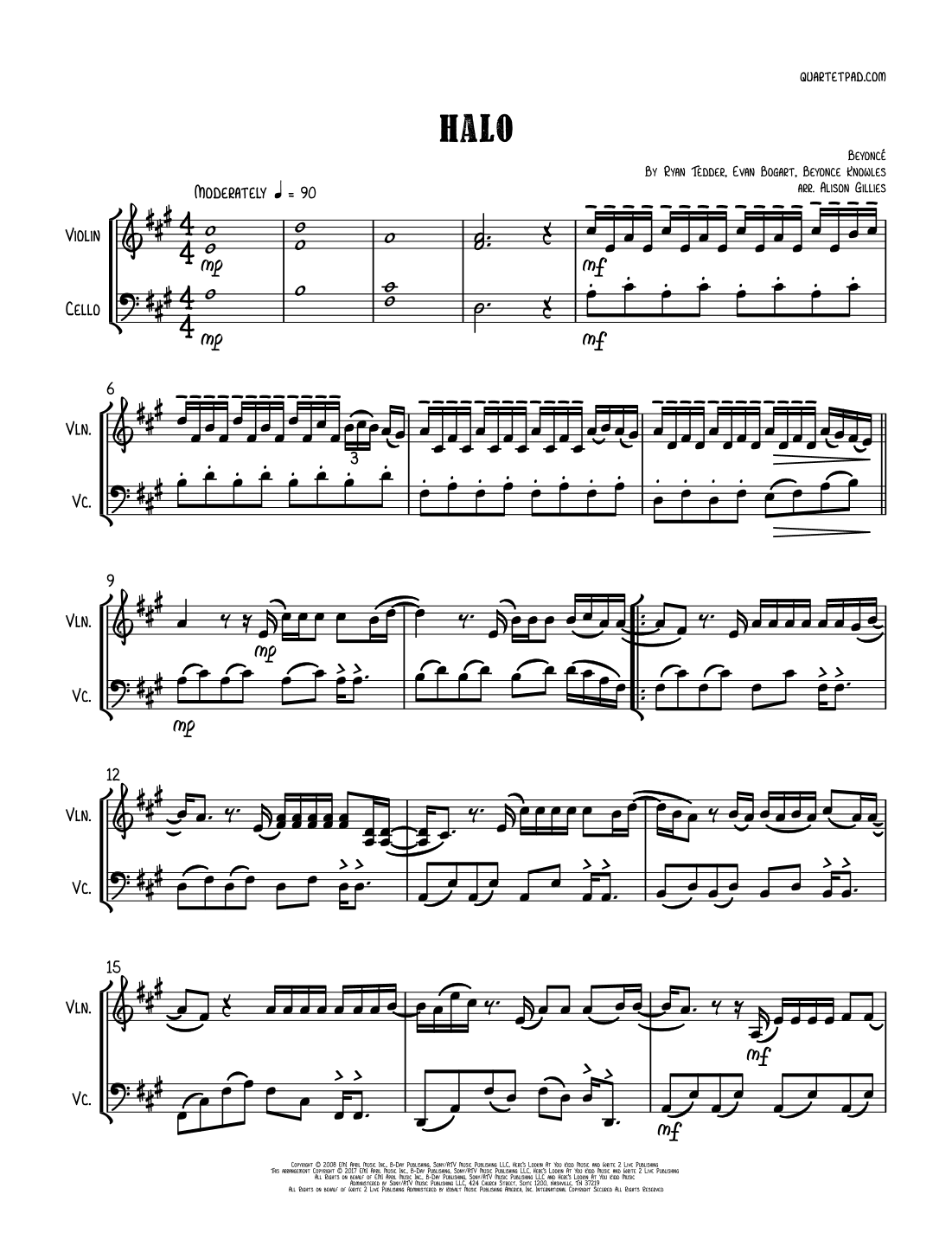 Halo (arr. Alison Gillies)