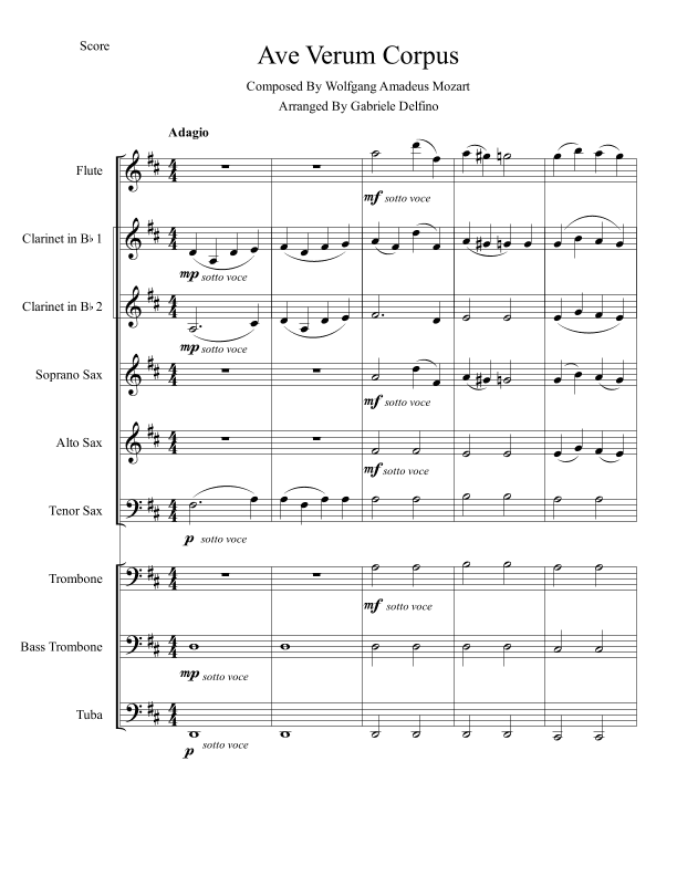 Ave Verum Corpus (arr. Gabriele Delfino)