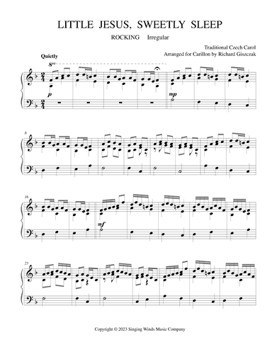 Little Jesus, Sweetly Sleep  (ROCKING) (arr. Richard Giszczak)