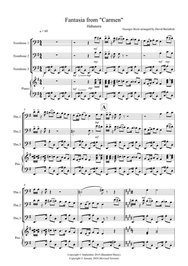 Habanera (Fantasia from Carmen) for Trombone Trio (arr. David Burndrett)