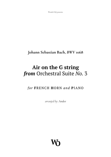 Air on the G String by Bach for French Horn (arr. Ander)