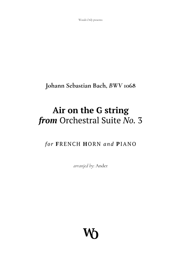 Air on the G String by Bach for French Horn (arr. Ander)