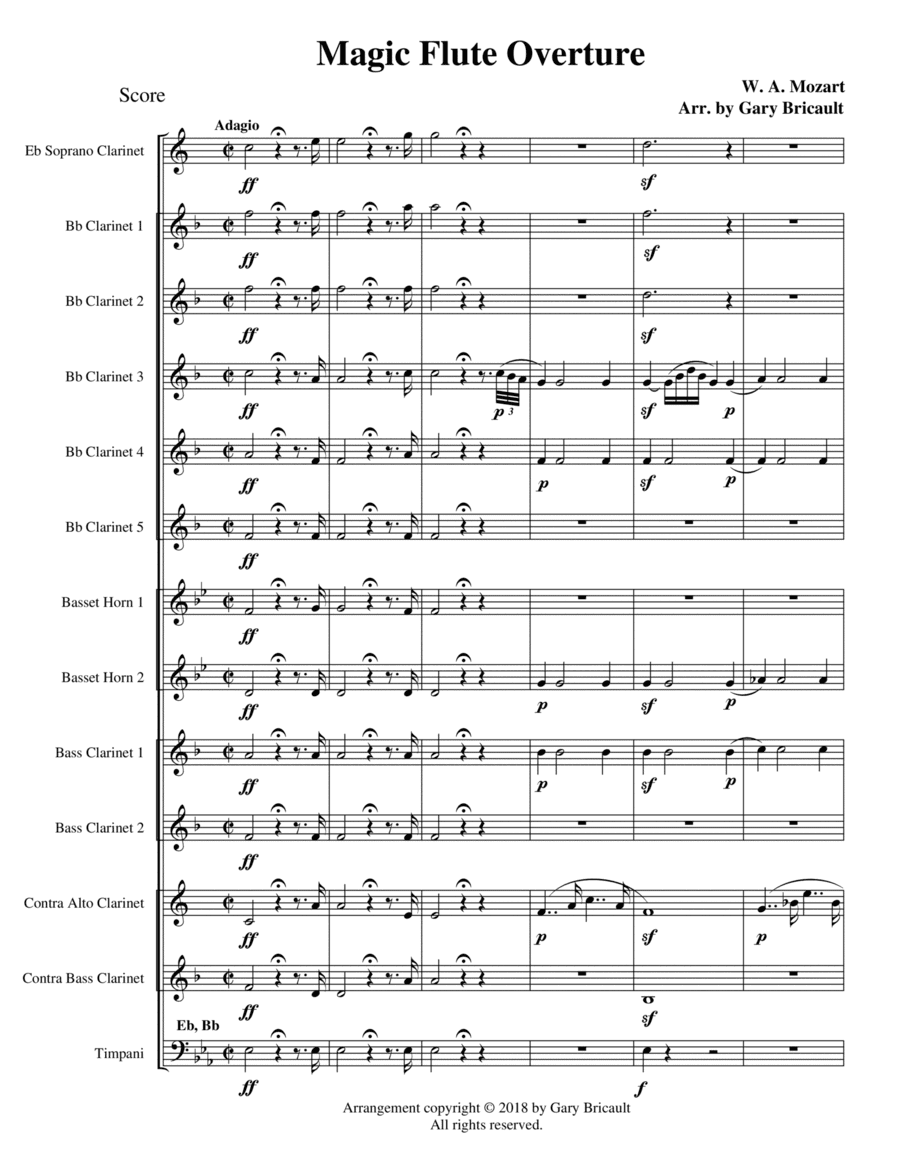 Magic Flute Overture (arr. Gary Bricault)