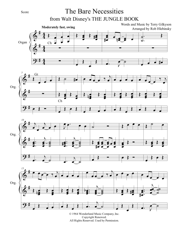 The Bare Necessities (arr. Rob Hlebinsky)