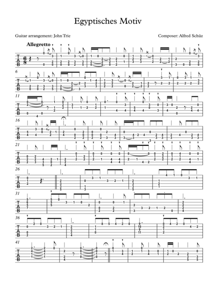 Egyptische Motiv (arr. John Trie)