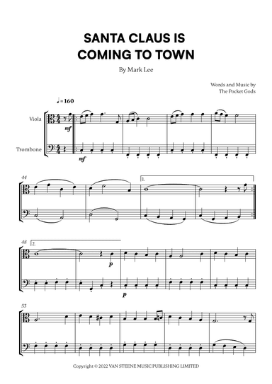 Santa Claus Is Coming To Town (arr. Cadenza Editions)