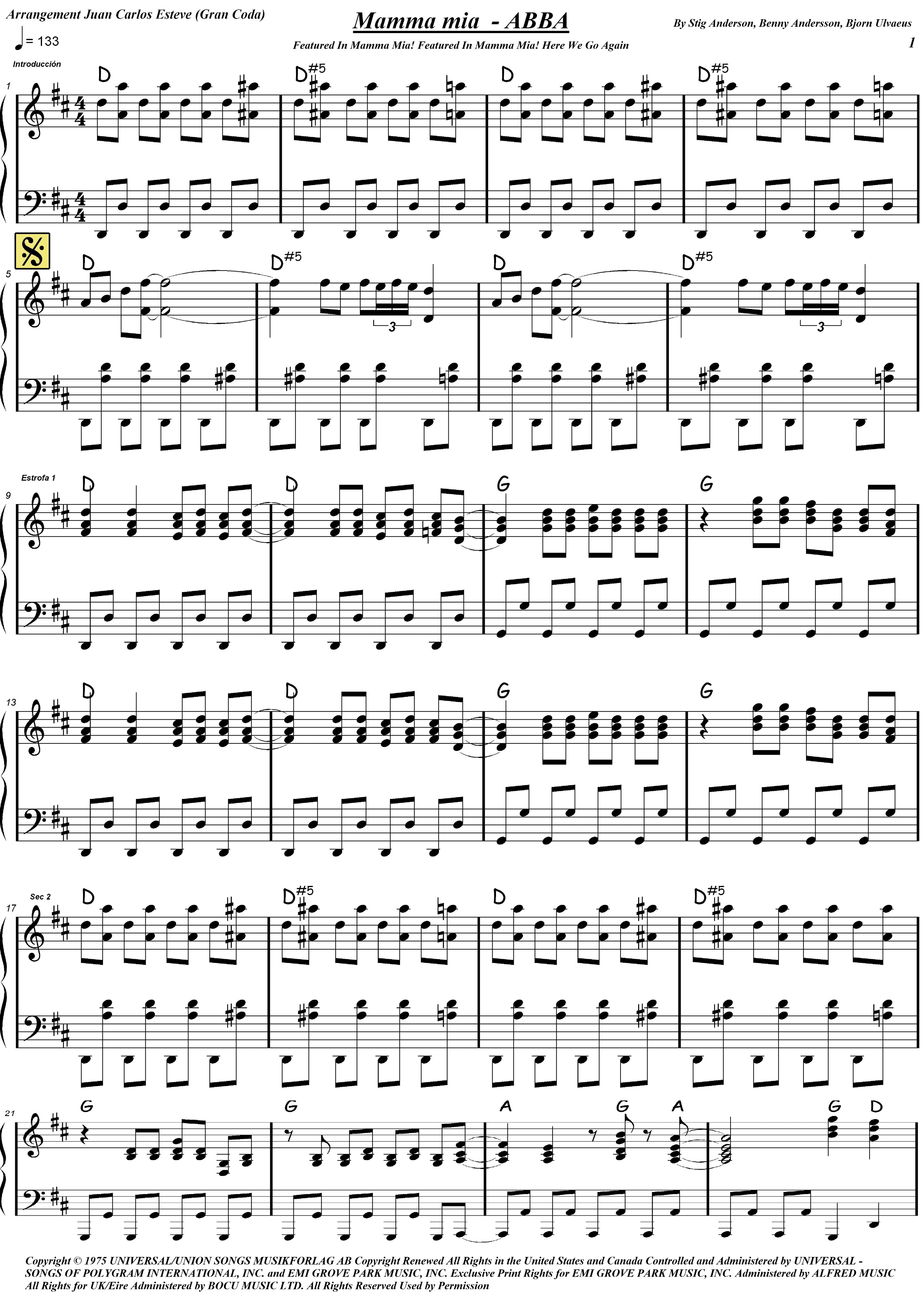 Mamma Mia (arr. juan carlos esteve / Gran Coda)