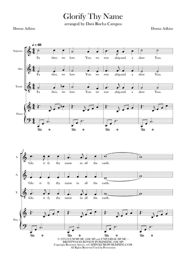 Glorify Thy Name (arr. Davi Rocha Campos)
