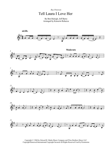 Tell Laura I Love Her (arr. Kaiserin Rebecca)