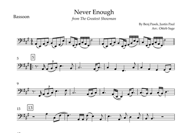 Never Enough (arr. Ottirb Sage)