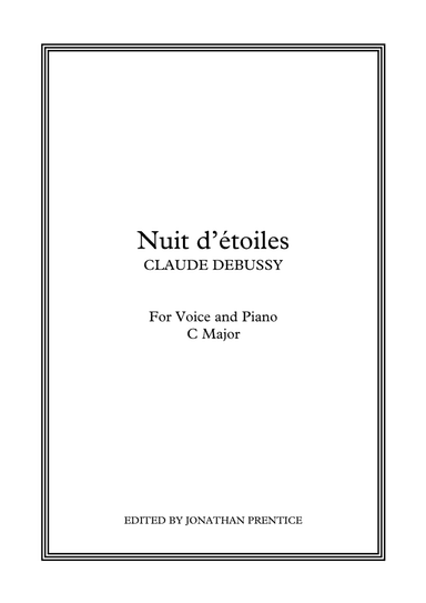 Nuit d'étoiles (C Major) (arr. Jonathan Prentice)