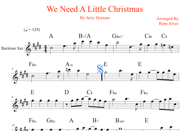 We Need A Little Christmas (arr. Rene Alves)
