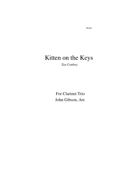 Kitten on the Keys for clarinet trio (arr. John Gibson)