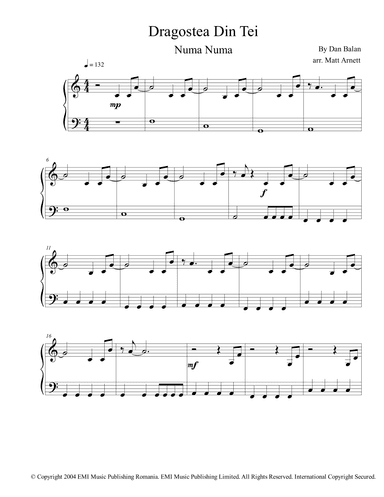 Dragostea Din Tei (arr. Matt Arnett)