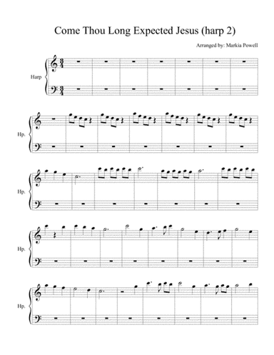 Come Thou Long Expected Jesus (duet, harp 2)