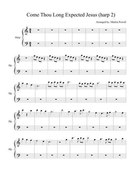 Come Thou Long Expected Jesus (duet, harp 2)