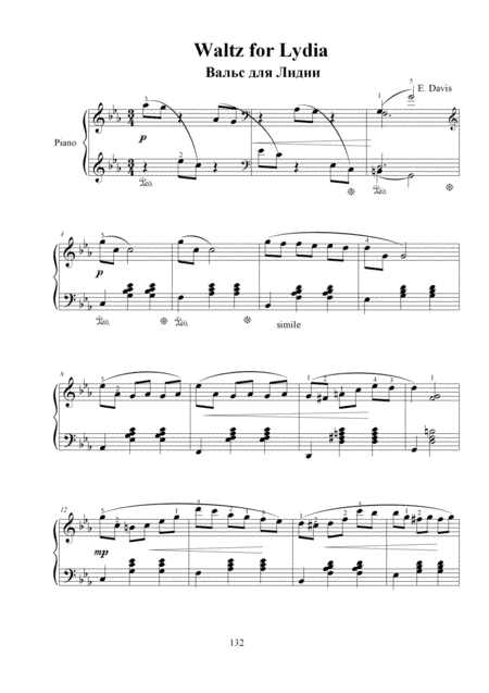 Beautiful piano piece "Waltz for Lydia"