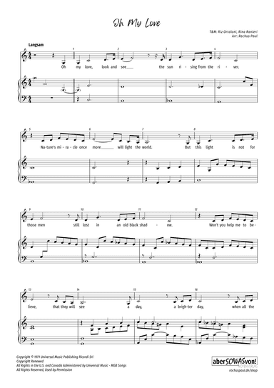 Oh My Love (arr. Rochus Paul)