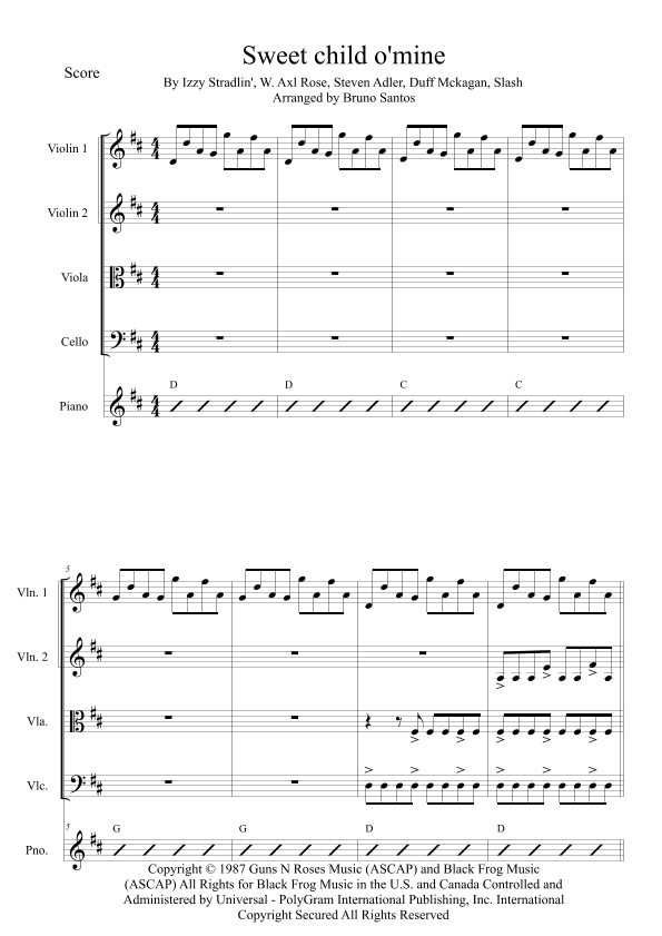 Sweet Child O' Mine (arr. Bruno Santos)