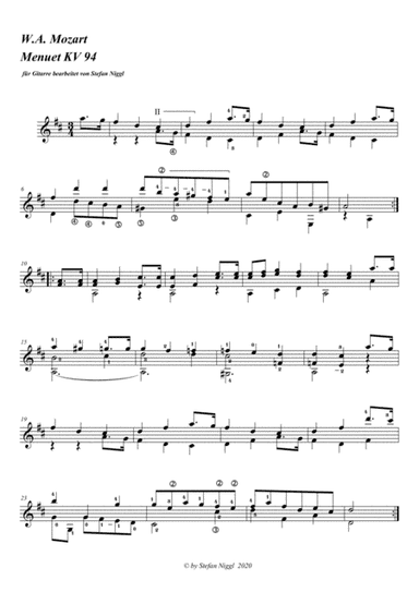 Menuet KV 94 (arr. Stefan Niggl)