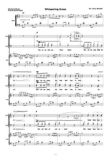 Whispering Grass (don't Tell The Trees) (arr. Jerry Gamble)