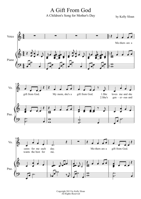 A Gift From God - A Children's Song for Mother's Day